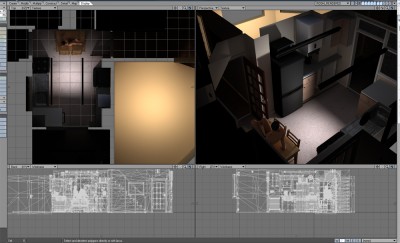 Baked room example working, old renderd textures