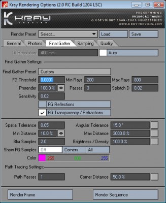 Kray FG settings