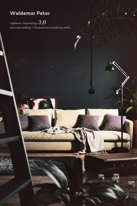The same scene only without physical light.<br />No LEM panels. Only ambient light.<br />A small room, a small window and we have everything well lit.<br />It's a really great effect.